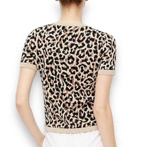 J. Crew Knit Leopard Print Sweater Top Sz XS - Picture 2 of 12